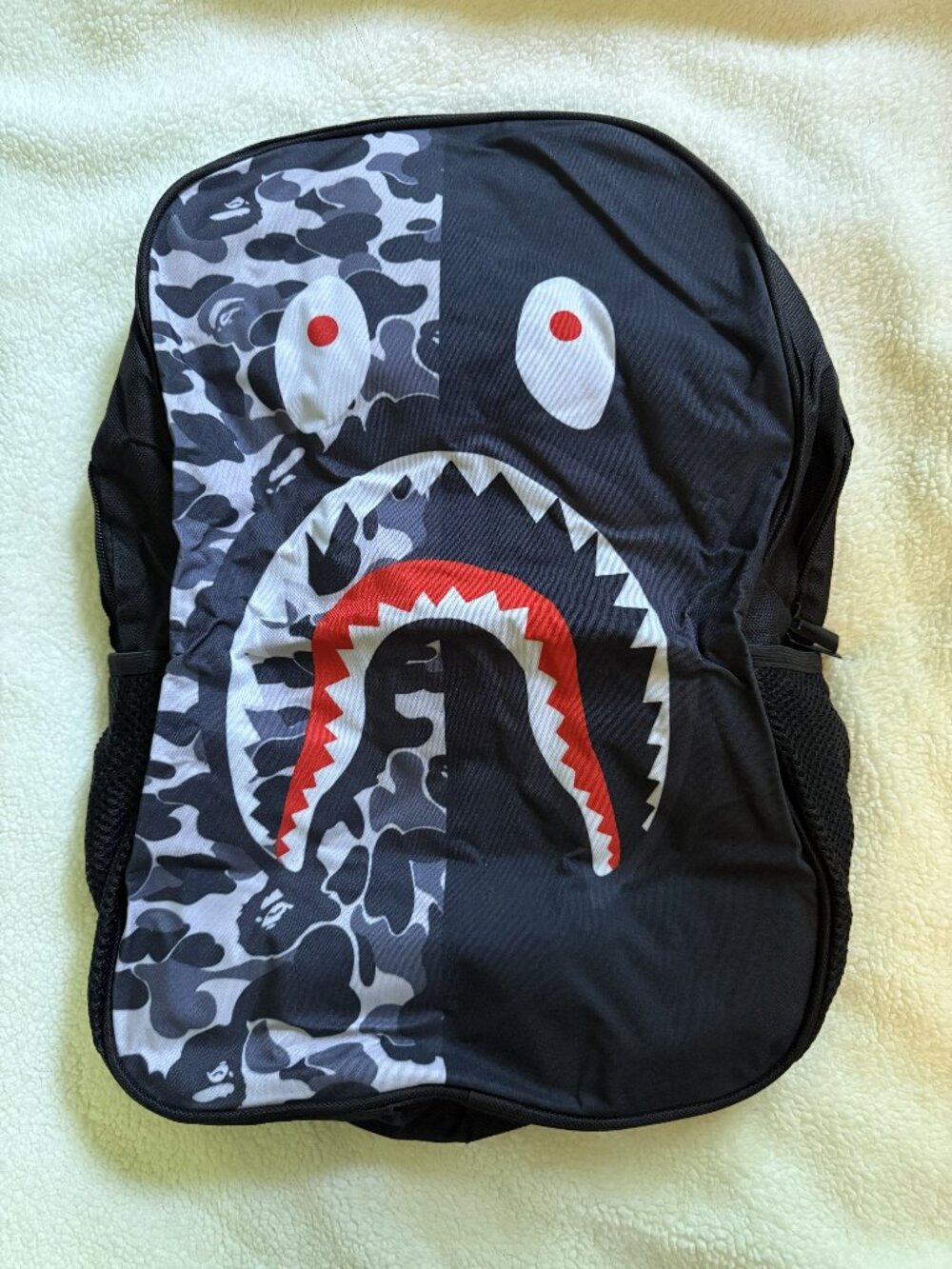 17inch Shark Backpack Green Camouflage 3D Print Laptop Backpack Lightweight Casu